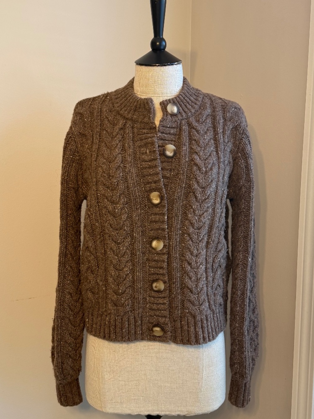 Sézane Andina Cardigan Heather Brown Size XS